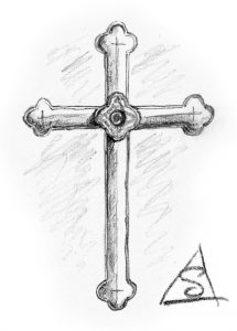 Sketch of a cross © Stephen Llewelyn