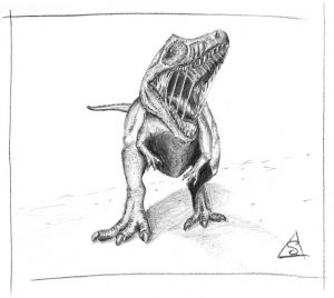 Sketch of a dinosaur by the author © Stephen Llewelyn