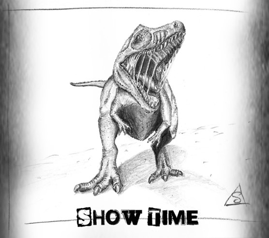 Author's sketch of a dinosaur featured in REMAINS © Stephen Llewelyn