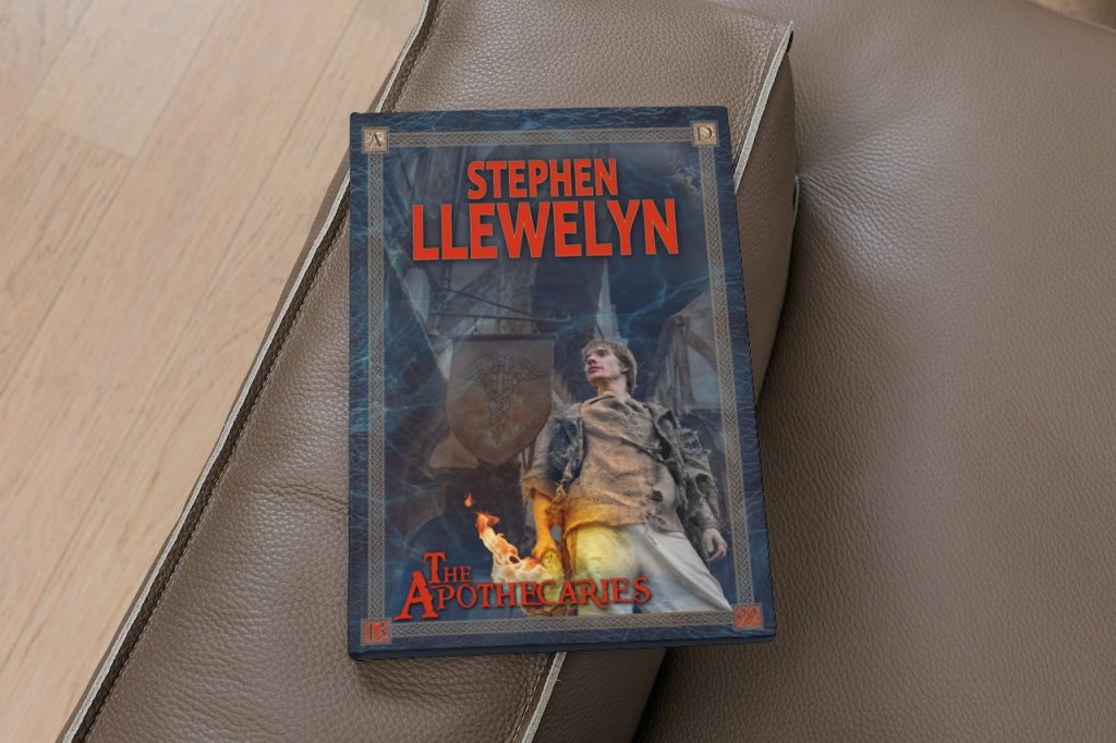 The Apothecaries by Stephen Llewelyn on sofa