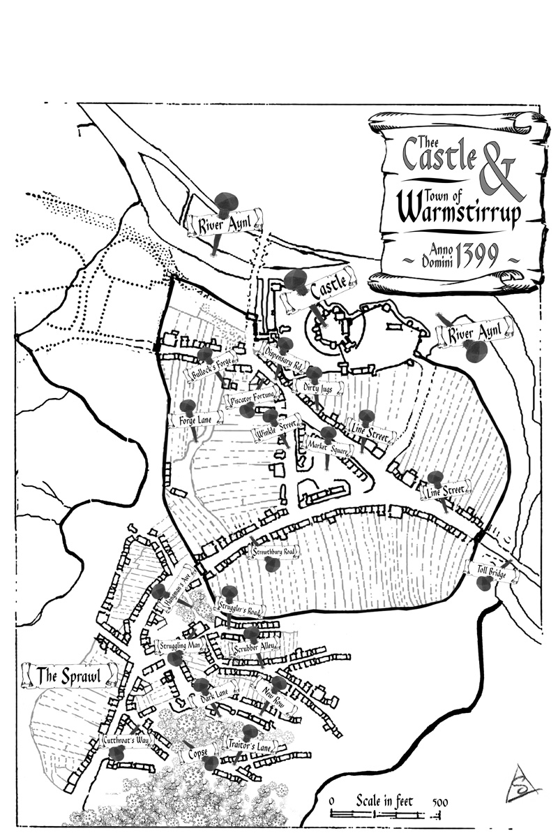 The Apothecaries by Stephen Llewelyn - map of Warmstirrup