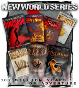 New World Series of of prehistoric fiction, time travel mystery thriller novels by Stephen LLewelyn