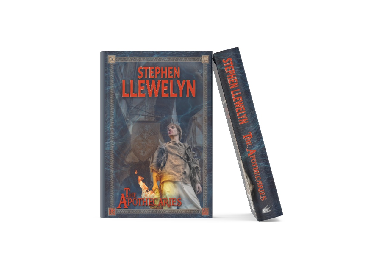 The Apothecaries by Stephen Llewelyn hardcover book and spine