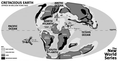 Map of the Cretaceous region © Stephen Llewelyn