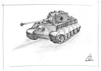 Sketch of military tank by the author © Stephen Llewelyn