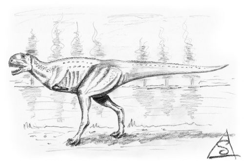 Sketch of an Ekrixinatosaurus © Stephen Llewelyn